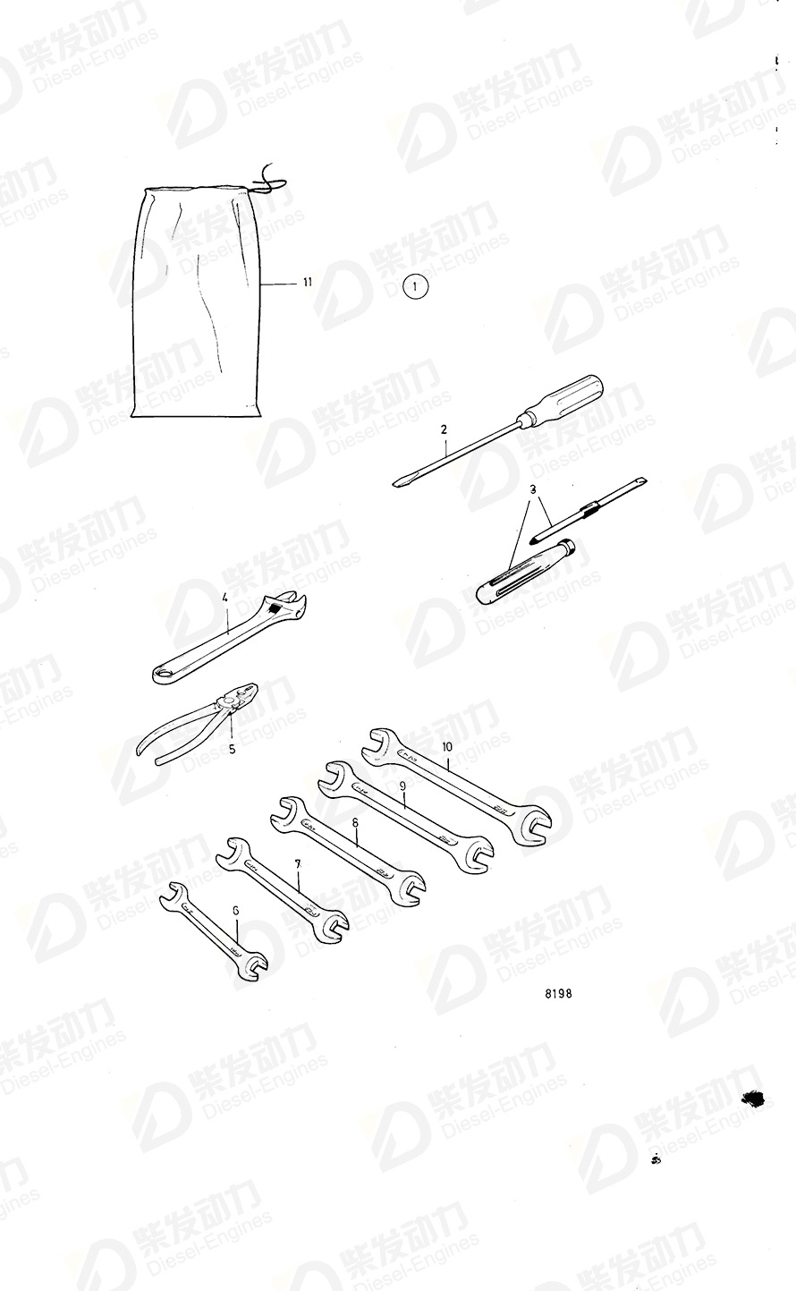 沃尔沃 工具包 849168 图纸